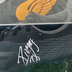 Black Football boot in a quality display signed by Diogo Jota - Image 2