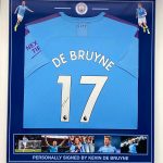 Manchester City shirt signed by Kompany , professionally framed