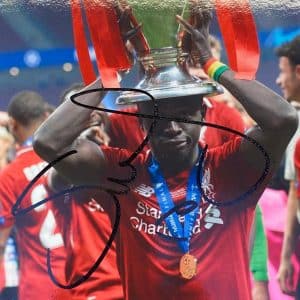 Liverpool signed Sadio Mane Photo Montage Framed Trophy Celebrations - Image 2