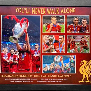 Liverpool signed Trent Alexander Arnold Photo Montage Framed Trophy Celebrations