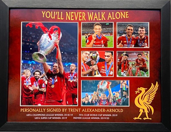 Liverpool signed Trent Alexander Arnold Photo Montage Framed Trophy Celebrations