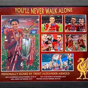 Liverpool signed Trent Alexander Arnold Photo Montage Framed Trophy Celebrations - Image 2