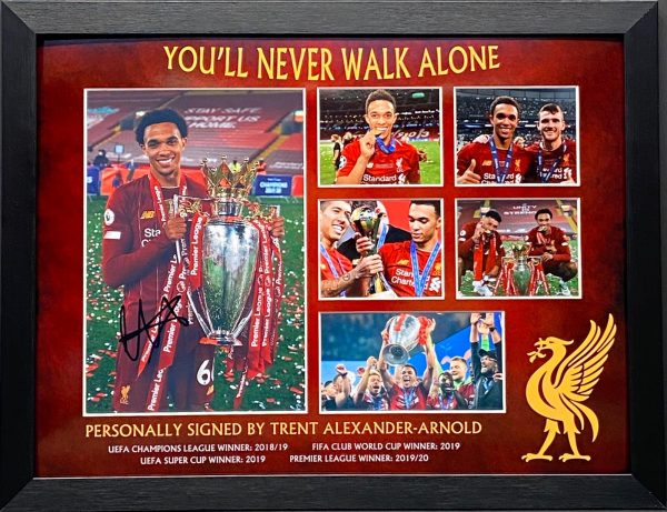 Liverpool signed Trent Alexander Arnold Photo Montage Framed Trophy Celebrations