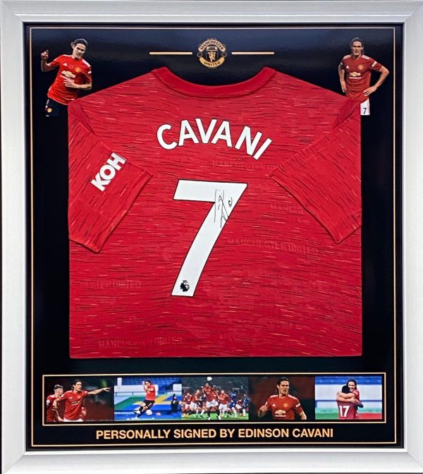 Manchester Utd Shirt signed by Edinson Cavani, Professionally Framed