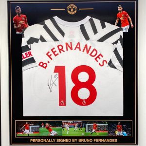 Manchester Utd shirt signed by Bruno Fernandes , Professionally framed