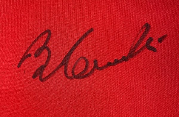 Manchester Utd shirt signed by Sir Bobby Charlton  , Professionally framed