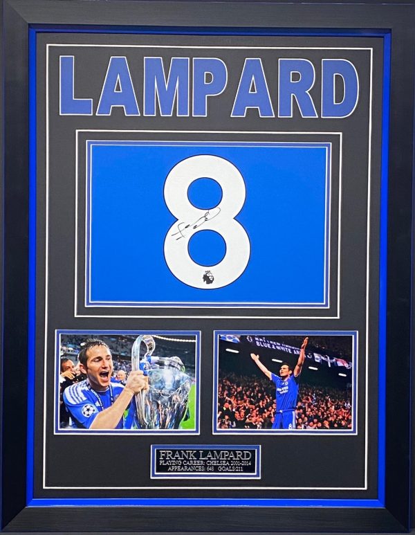 Chelsea Shirt Signed by Frank Lampard, Framed