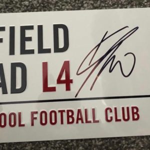 Jurgen Klopp signed White Street sign Liverpool  Premier League Champions