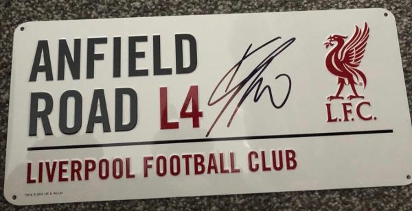 Jurgen Klopp signed White Street sign Liverpool  Premier League Champions