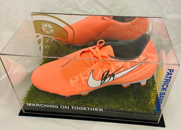 Leeds Utd  Football boot signed by Patrick Bamford in a quality display
