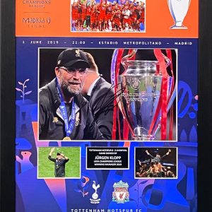 Liverpool Champions League Final Madrid Framed montage celebrations signed by Jurgen Klopp