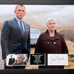 James Bond & M picture with signature of Dame Judi Dench professionally framed