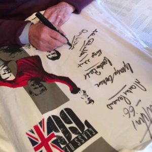 England 1966 World Cup Signed By 7 Retro T-Shirt and Photo Display framed - Image 4