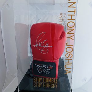 Anthony Joshua Hand Signed Red Rival Boxing Glove In Quality Display Case