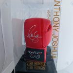 Anthony Joshua Hand Signed Red Rival Boxing Glove In Light-Up Quality Display Case