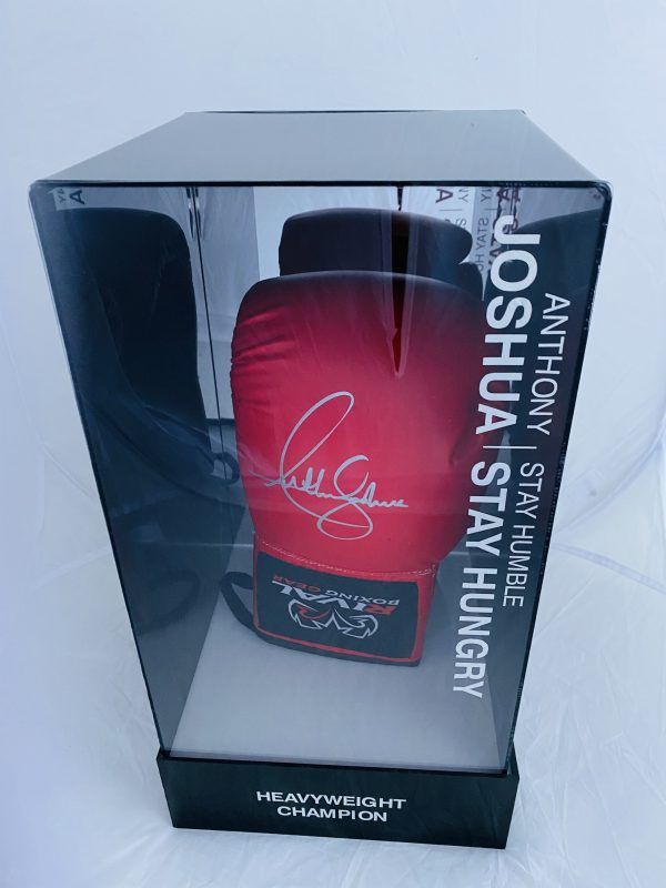 Anthony Joshua Hand Signed Red Rival Boxing Glove In Light-Up Quality Display Case