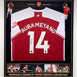 Arsenal FC shirt signed by Aubameyang , professionally framed