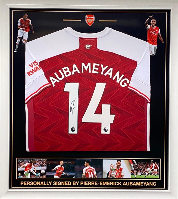 Arsenal FC shirt signed by Aubameyang , professionally framed