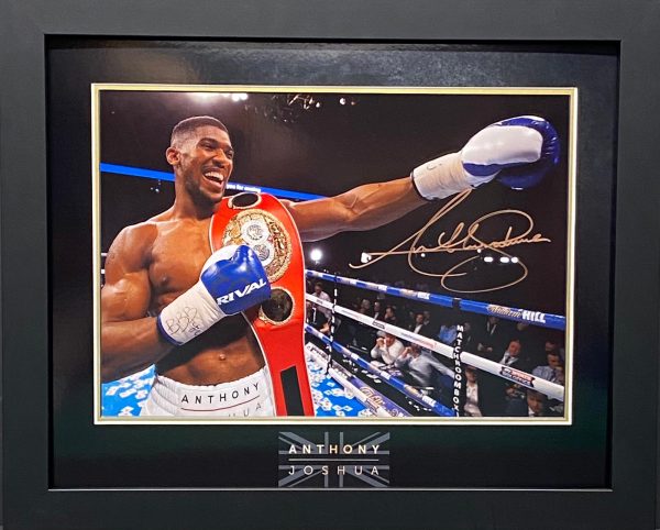 Anthony Joshua Signed A3 Action Photo Prints framed