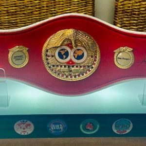 Anthony Joshua Hand signed IBF Red Boxing Belt in light-up quality display) - Image 3
