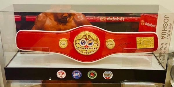 Anthony Joshua Hand signed IBF Red Boxing Belt in light-up quality display)