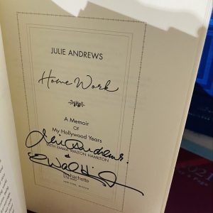 Julie Andrews signed book home work