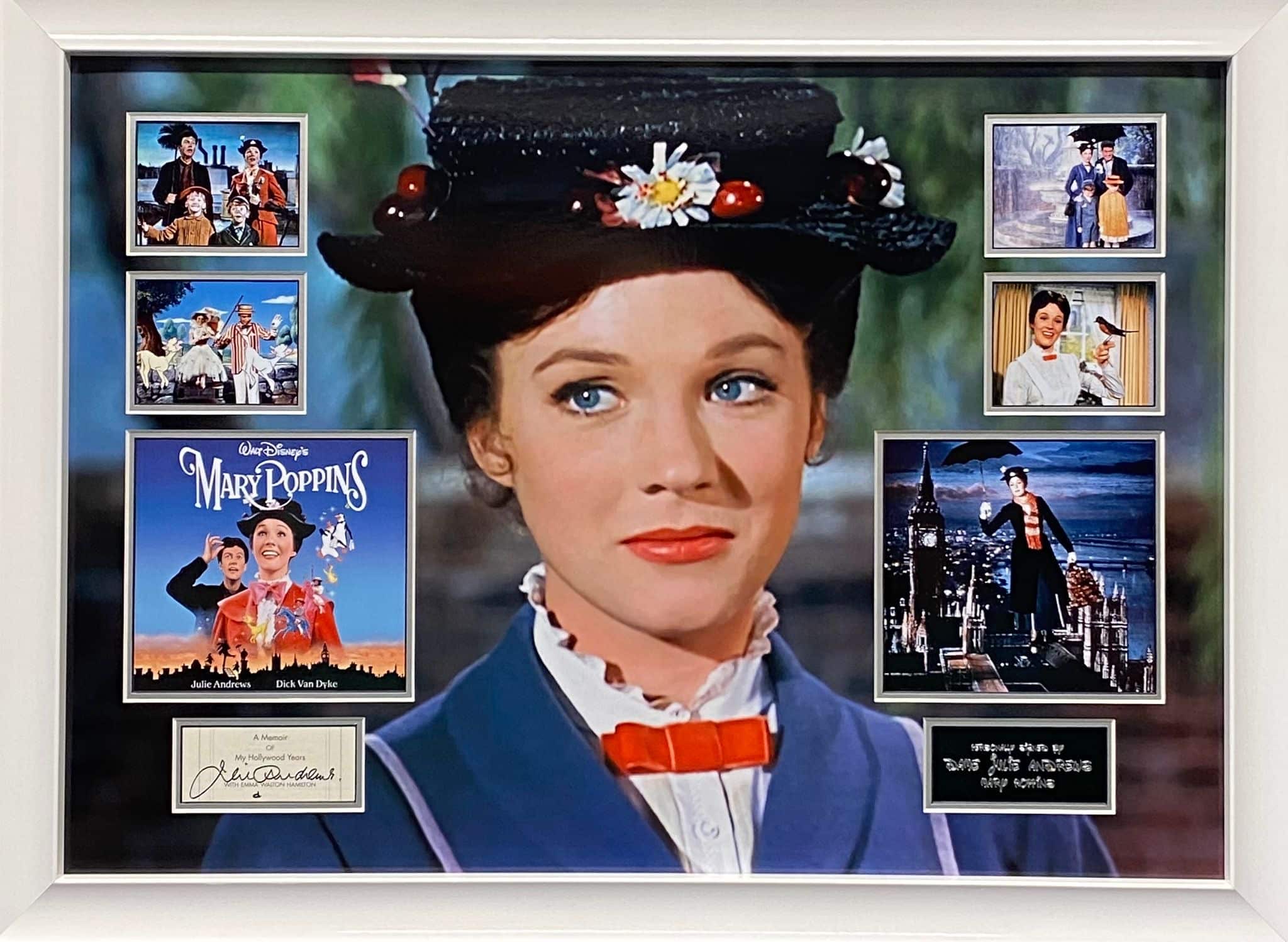 Mary Poppins montage personally signed by Julie Andrews professionally
