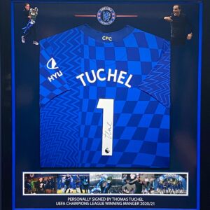 Chelsea shirt personally signed by Manager Thomas Tuchel professionally framed