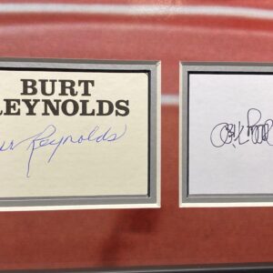 Smokey & the Bandit montage signed by Burt Reynolds & Sally Field,  professionally framed