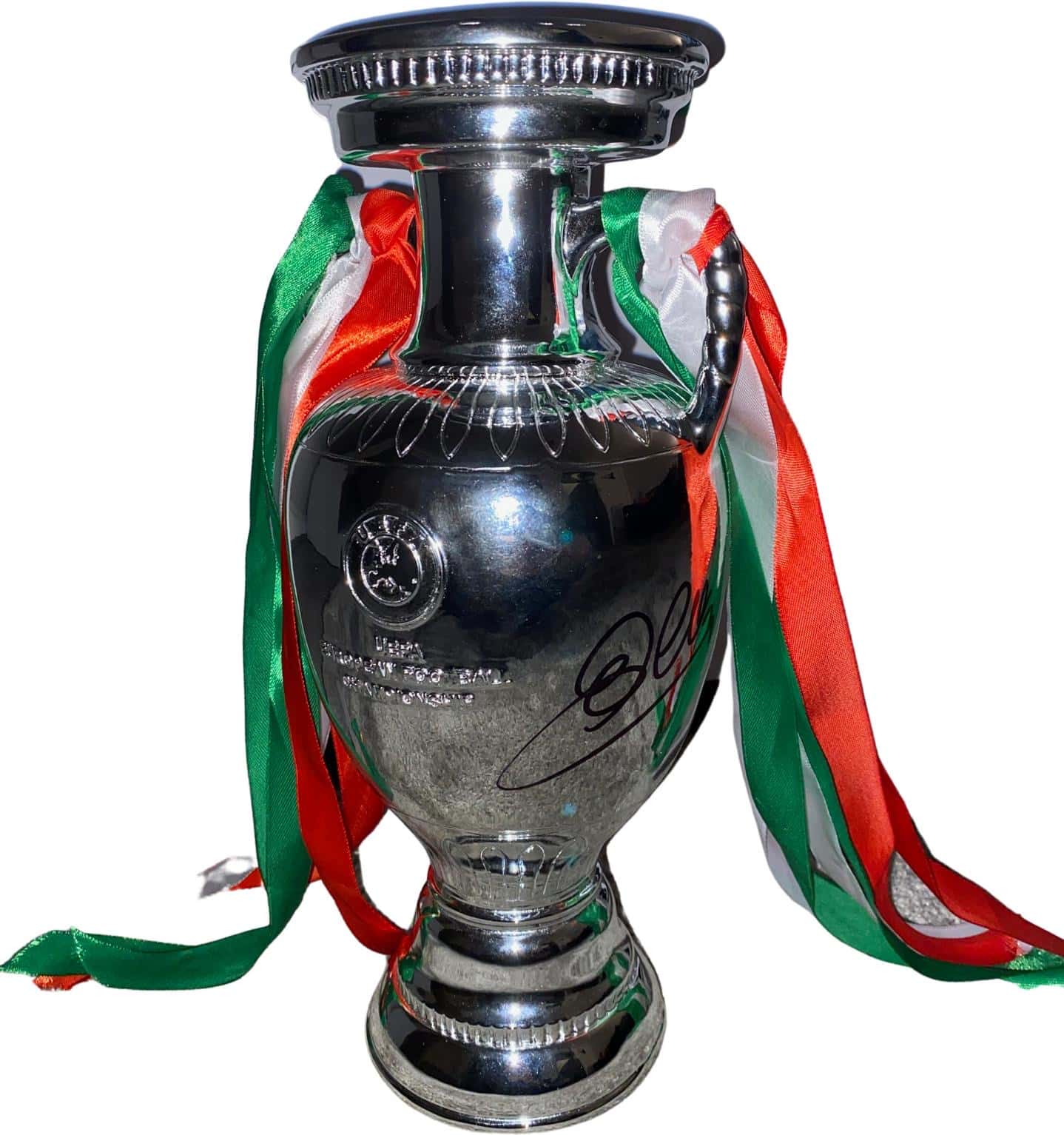 UEFA EURO 2020 replica trophy signed by Winning Italian Captain