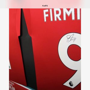 Liverpool Football Shirts Signed by Mohamed Salah, & Firmino 20/21 Dual  Professionally Framed - Image 5