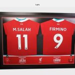 Liverpool Montage Celebrations of League and Cup wins signed by Allison Becker , Goalkeeper ,  framed