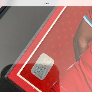 Liverpool Football Shirts Signed by Mohamed Salah, & Firmino 20/21 Dual  Professionally Framed - Image 6
