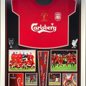2005 Champions League final replica shirt signed by Steven Gerrard With winners medal in quality frame