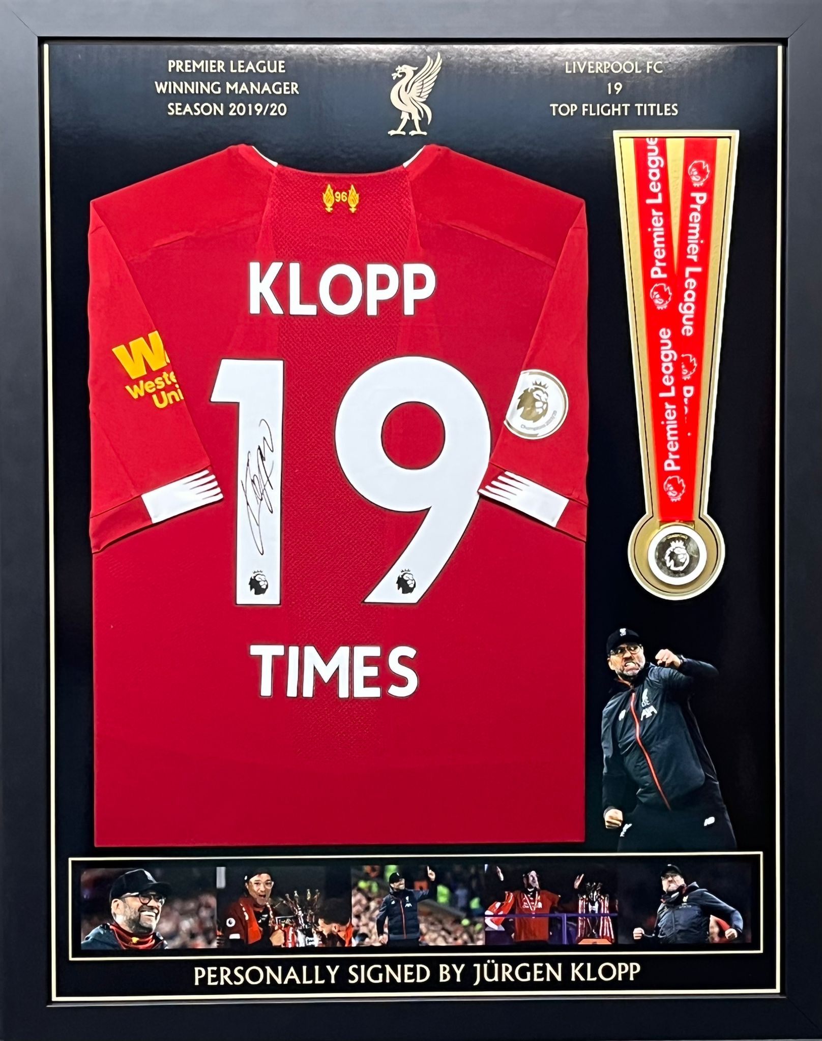Liverpool FC 2019-2020 EPL Champions Team Signed Jersey - Salah