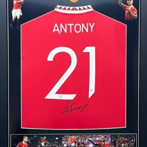 Manchester United shirt signed by Antony Matheus dos Santos Professionally framed