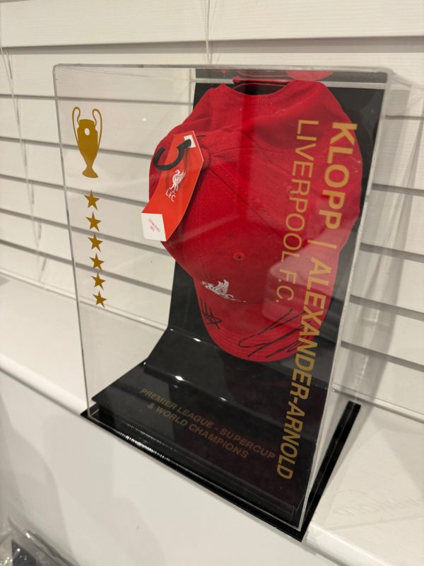 Red Liverpool Cap Personally Signed by Jurgen Klopp & Trent Alexander in Display Case