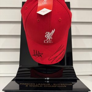 Red Liverpool Cap Personally Signed by Jurgen Klopp & Trent Alexander in Display Case