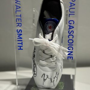 Paul Gascoigne & Walter Smith Signed Football Boot In Display