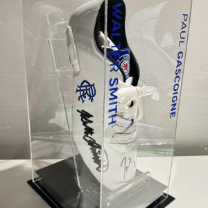 Paul Gascoigne & Walter Smith Signed Football Boot In Display - Image 3