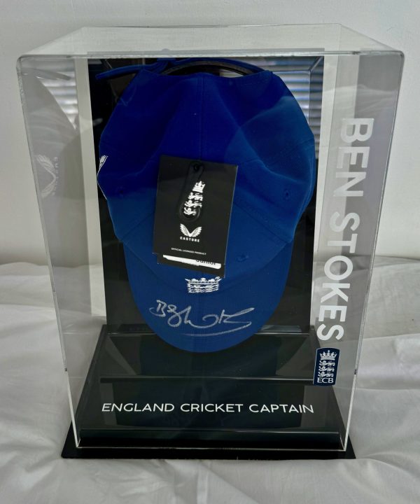 Ben Stokes, England  Captain Signed Blue England Cap With Display