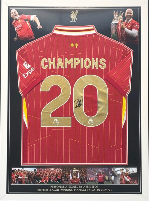 Liverpool home shirt signed By Arne Slot Framed