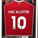 Liverpool FC home shirt signed by Szoboszlai, professionally framed
