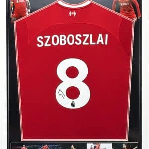 Liverpool FC home shirt signed by Szoboszlai, professionally framed - Image 1